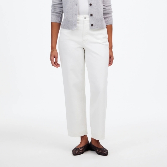 Madewell Denim - Madewell Curvy Perfect Vintage Wide Leg Crop Jeans W33 Tile White NWT NU078